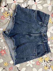 Acid Wash Denim Shorts