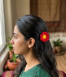 Handmade Crochet Flower Hair Claw Clip