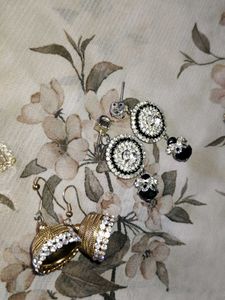 Elegant Jhumka and Stud Earrings Set