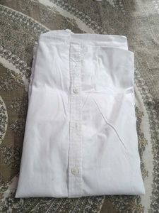 Classic White Shirt with Striped Pocket