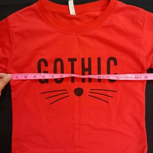 Red graphic Long Sleeve Top