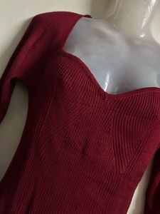 Chic Ribbed Sweetheart Neckline Top