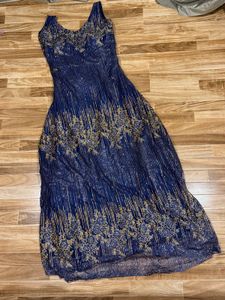 Sparkling Navy Blue Ethnic Gown