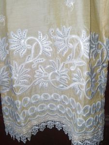 Cream Embroidered Kurti