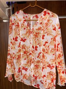 red multi colour top