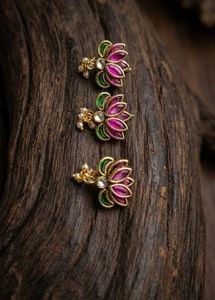 Lotus Kundan Earrings set of 6