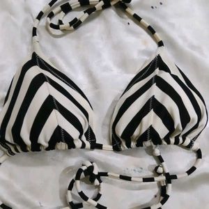 Striped Halter Bikini Top
