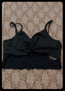 Black Lace Trim Cami Top
