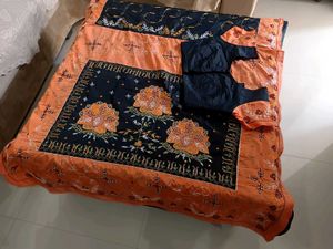 Beautiful Silk Saree With Matching Blouse