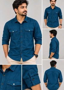 Men's Teal Denim Shirt