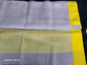 Elegant White Saree with Yellow Border
