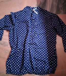 Blue Polka Dot Top