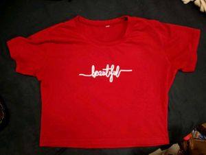 Red "beautiful" Graphic T-Shirt
