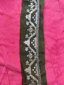 Embroidered Green  Border lace