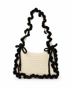The Coquette Ruffle Crochet Shoulder Bag