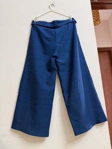 Navy Blue High-Waist Trousers