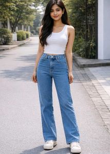 Stylish straight fit Blue Denim Jeans