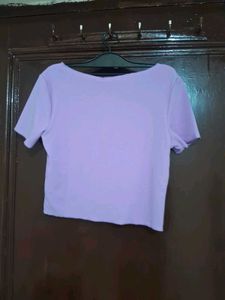 Lavender Tie-Front Crop Top