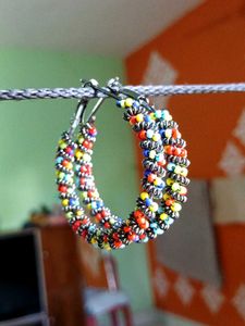 Boho Beaded Hoop Earrings