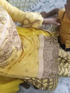 Yellow Embroidered grara Set