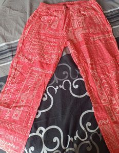 Printed Coral Palazzo Pants