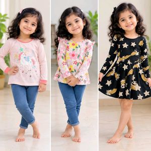 Bundle of 3 Girls' Long Sleeve Tops