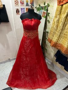 Elegant Red Party Gown