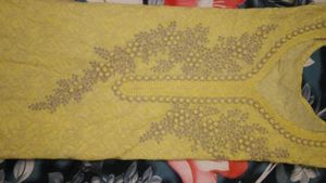🤑Yellow Kurta Set with Embellishments