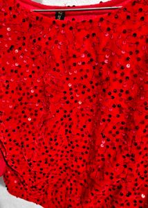 Red Sequin Party Blouse