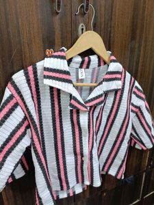 Chic Striped Cropped Shirt