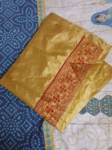 Golden Embroidered Dress Material