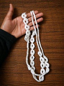 White Crochet Waist Chain with Tassels