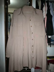 Chinese Casual Button-Up Shirt Dress