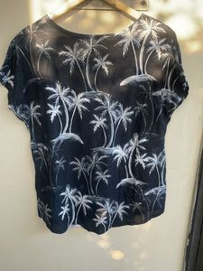 Black Palm Tree Print T-Shirt