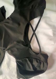 mini black cross back dress