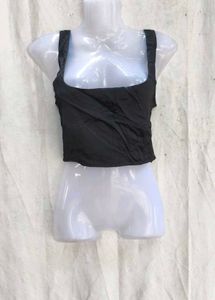 72209. Chic Black Bustier Top