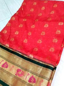 Red & Gold Traditional Saree with blouse