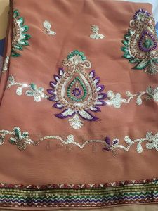 Elegant Embroidered Saree 🥻 ✨️ 😍