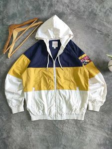 Colorblock Hooded Windbreaker Jacket