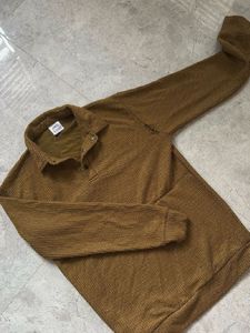 Men's Brown Textured Polo Shirt