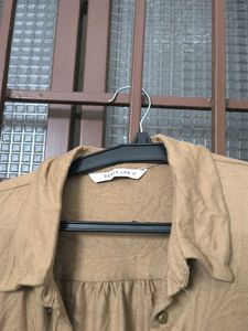 Light Brown Button-Up Shirt