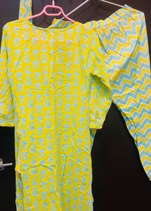 Vibrant neon green  Kurta Set