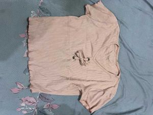 Pink Striped Cropped Top