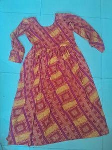 Orange &amp; Pink Printed Kurta
