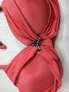 Coral Ruched 🤎Bikini Top