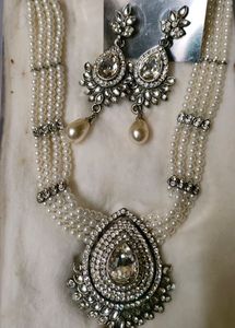 Silver Pearl 🦪 Set Very Pretty Necklace Se
