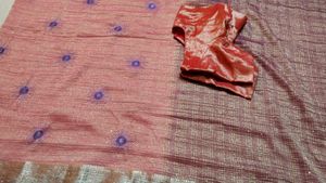 Embroidered Pink Saree