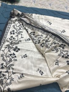 Readymade Elegant White Floral Saree