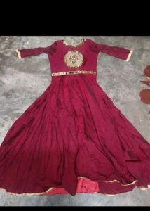 Elegant Maroon Anarkali Gown