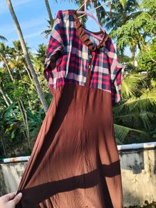 Chic Plaid &amp; Brown Kurta